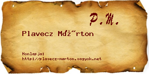 Plavecz Márton névjegykártya